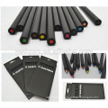 Bon marché noir en bois 12 pcs personnalisé logo couleur crayons